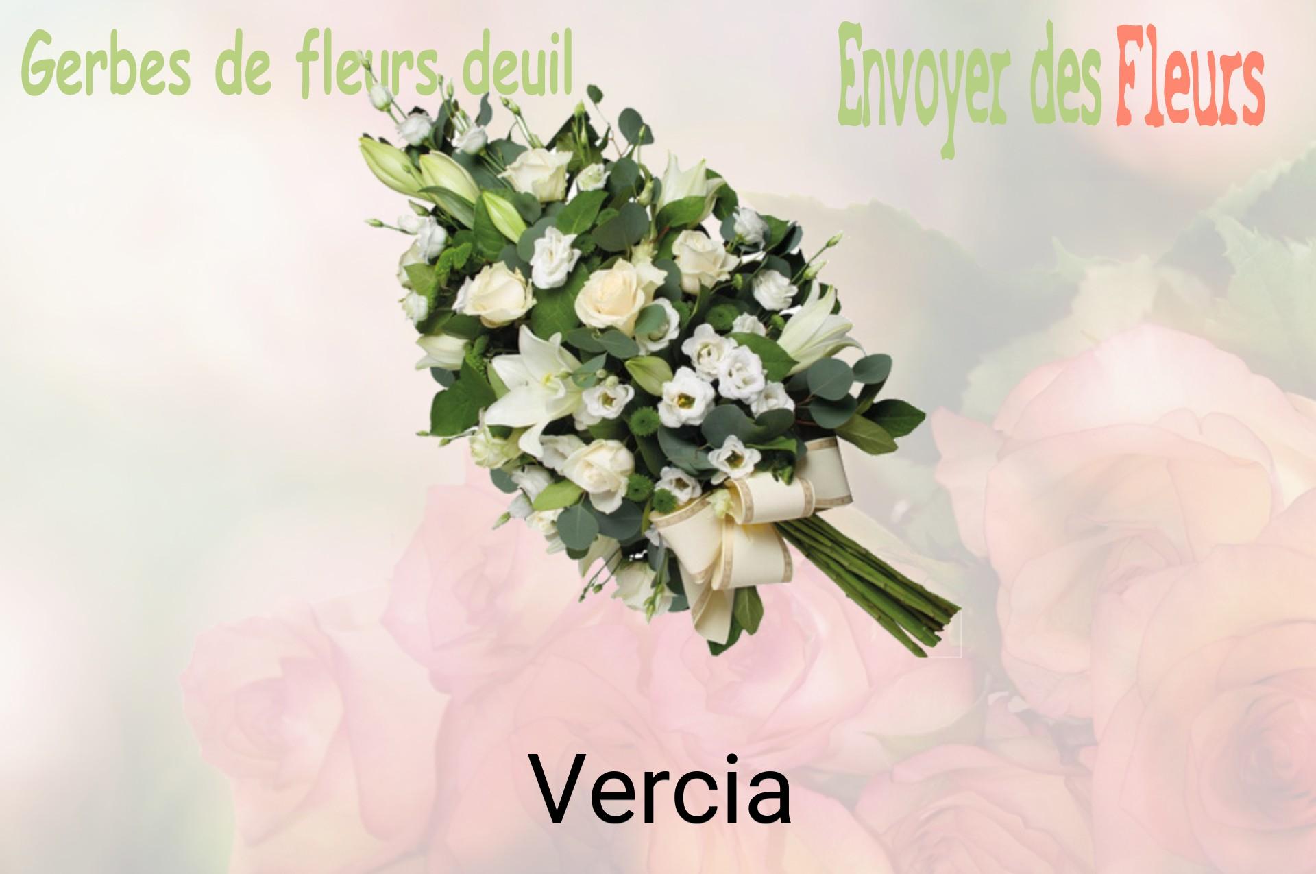 Gerbe de fleurs de deuil livrée à Vercia
